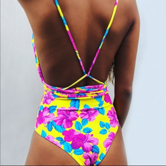 Floral Multi Way Open Back Bikini Waist Tie - Picture 3 of 6